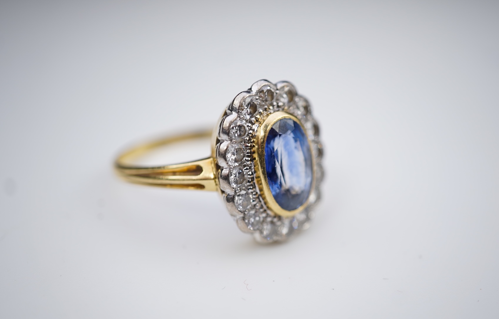 A sapphire and diamond ring